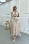Sare Fashion Beige Floral Skirt Suit