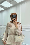 Sare Fashion Beige Floral Skirt Suit