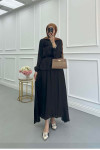 Sare Fashion Floral Skirt Suit Black