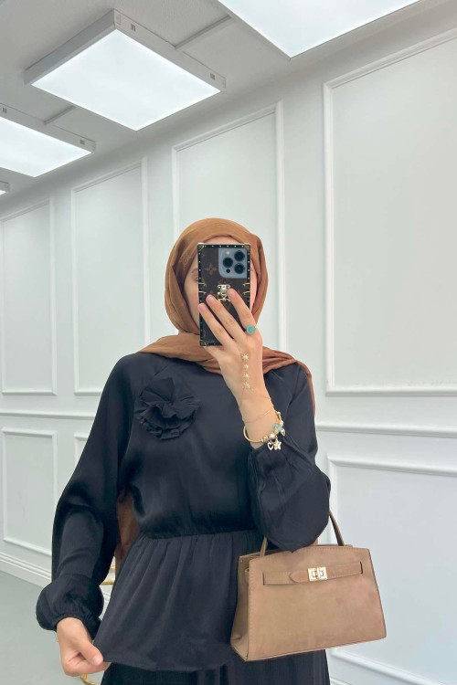 Sare Fashion Floral Skirt Suit Black