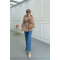 Sare Fashion Self-Striped Belted Shirt Brown