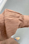 Sare Fashion Self-Striped Belted Shirt Brown