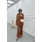 Sare Fashion Self Patterned Shirt Set Brown