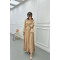 Sare Fashion Self Patterned Jacquard Dress Beige