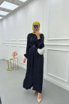 Sare Fashion Self Patterned Jacquard Dress Black