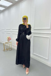 Sare Fashion Self Patterned Jacquard Dress Black