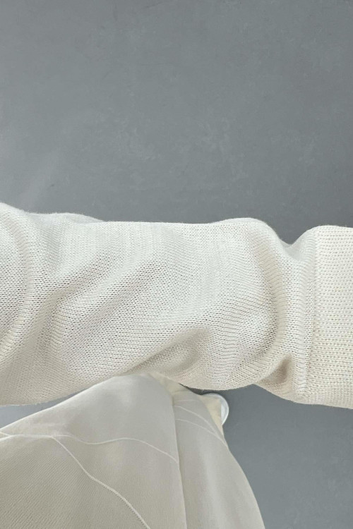 Sare Fashion Self-Patterned Knit Dress Ecru Sare Fashion Self-Patterned Knit Dress Ecru