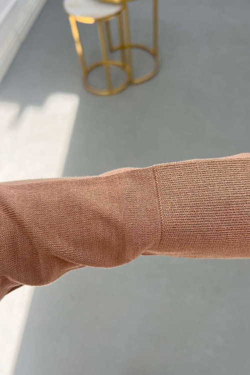 Sare Fashion Self-Patterned Knit Dress, Milk Coffee Sare Fashion Self-Patterned Knit Dress, Milk Coffee