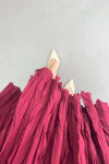 Sare Fashion Crinkle Pattern Lined Skirt Burgundy Sare Fashion Crinkle Pattern Lined Skirt Burgundy