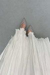Sare Fashion Crinkle Flared Skirt White