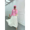 Sare Fashion Crinkle Flared Skirt White