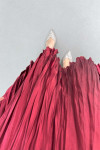 Sare Fashion Crinkle Flared Skirt Claret Red