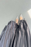Sare Fashion Crinkle Flared Skirt Gray