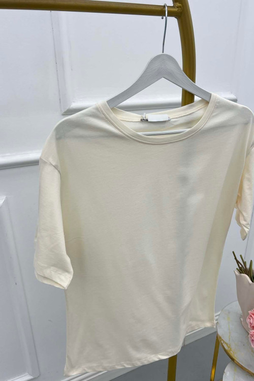Sare Fashion Short Sleeve Complementary Undergarment Cream