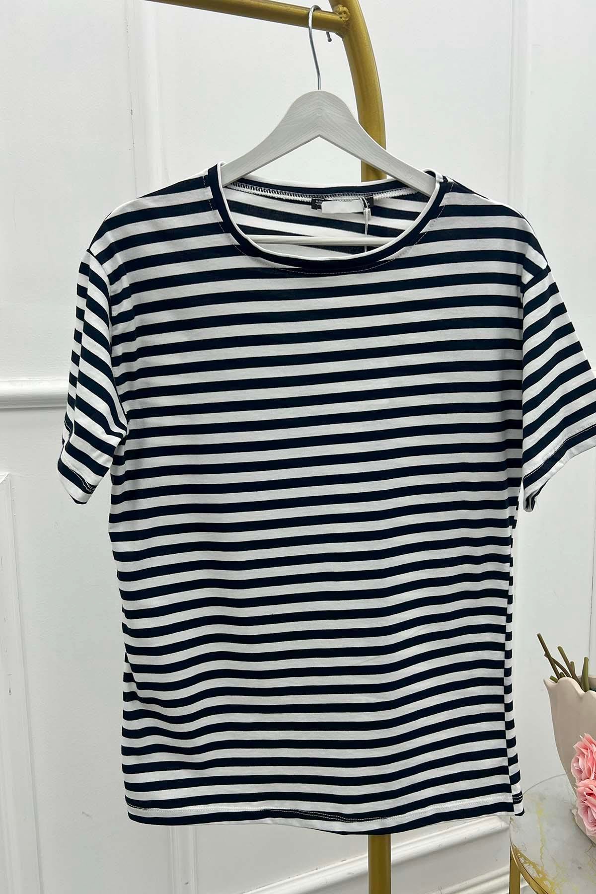 Sare Fashion Short Sleeve Complementary Underwear Navy Blue