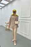 Sare Fashion Sleeve Tie Detailed Shirt Mink