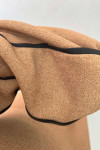 Sleeve Piping Skirt Suit Milky Coffee