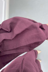 Sare Fashion Sleeve Detailed Tie Suit Plum