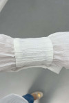 Sare Fashion Sleeve Detailed Strawberry Shirt White