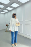Sare Fashion Sleeve Detailed Strawberry Shirt White