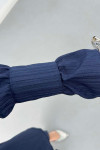 Sare Fashion Sleeve Detailed Strawberry Shirt Navy Blue