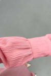Sare Fashion Sleeve Detailed Strawberry Shirt Powder