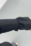 Sare Fashion Sleeve Detailed Strawberry Shirt Black