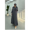 Sare Fashion Hidden Button Crepe Suit with Sleeve Detail Anthracite
