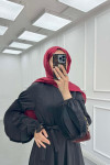 Sare Fashion Sleeve Detailed Belted Dress Black