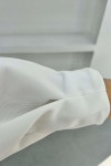 Sleeve Detailed Scuba Dress White