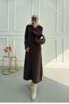Sare Fashion Sleeve Detailed Knit Dress Brown