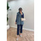 Sare Fashion Distressed Sleeve Denim Vest Blue