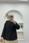 Folded Sleeve Shirt Black