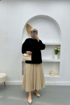 Folded Sleeve Shirt Black