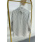 Sleeve Pleated Striped Shirt White