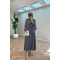 Sare Fashion Sleeve and Button Detailed Skirt Set Gray