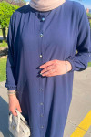 Sare Fashion Navy Blue Trouser Suit with Stone Detailed Sleeves