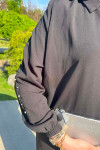 Sare Fashion Trouser Suit with Stone Detailed Sleeves Black