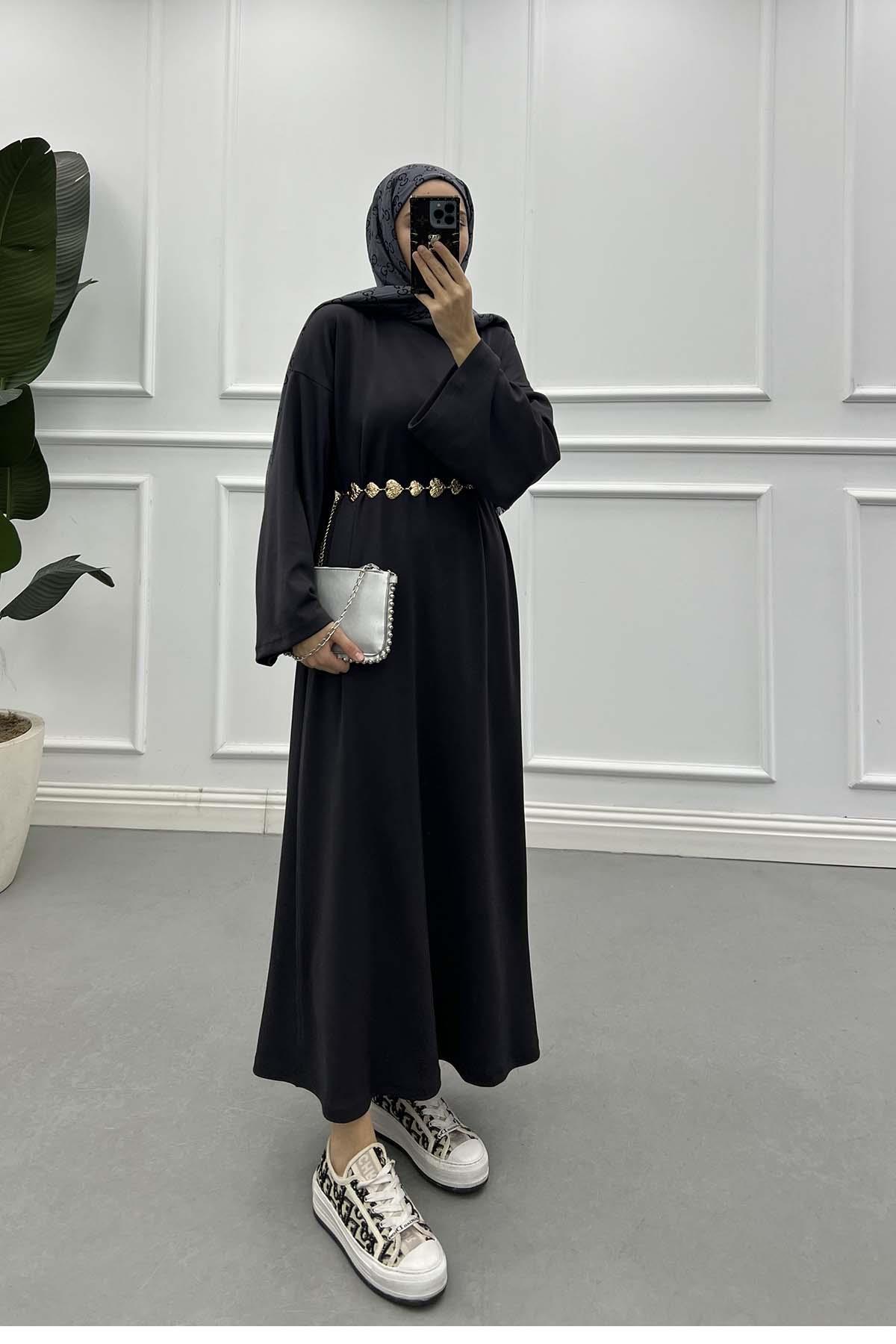 Sare Fashion Oysh Gray Dress with Necklace Sare Fashion Oysh Gray Dress with Necklace