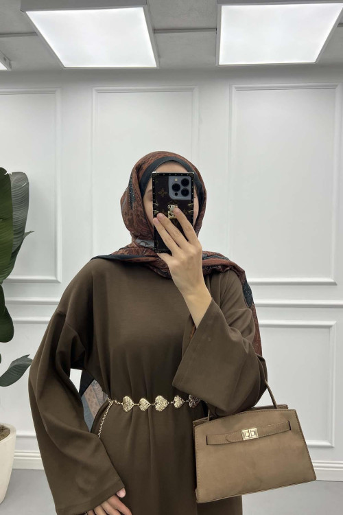 Sare Fashion Oysh Dress with Necklace, Brown Sare Fashion Oysh Dress with Necklace, Brown