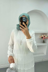 Necklace Pleated Skirt Set White