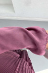 Pleated Skirt Set with Necklace Dusty Rose