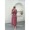 Pleated Skirt Set with Necklace Dusty Rose