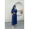Necklace Pleated Skirt Suit Navy Blue