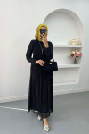 Necklace Pleated Skirt Set Black