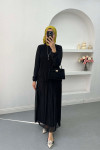 Necklace Pleated Skirt Set Black