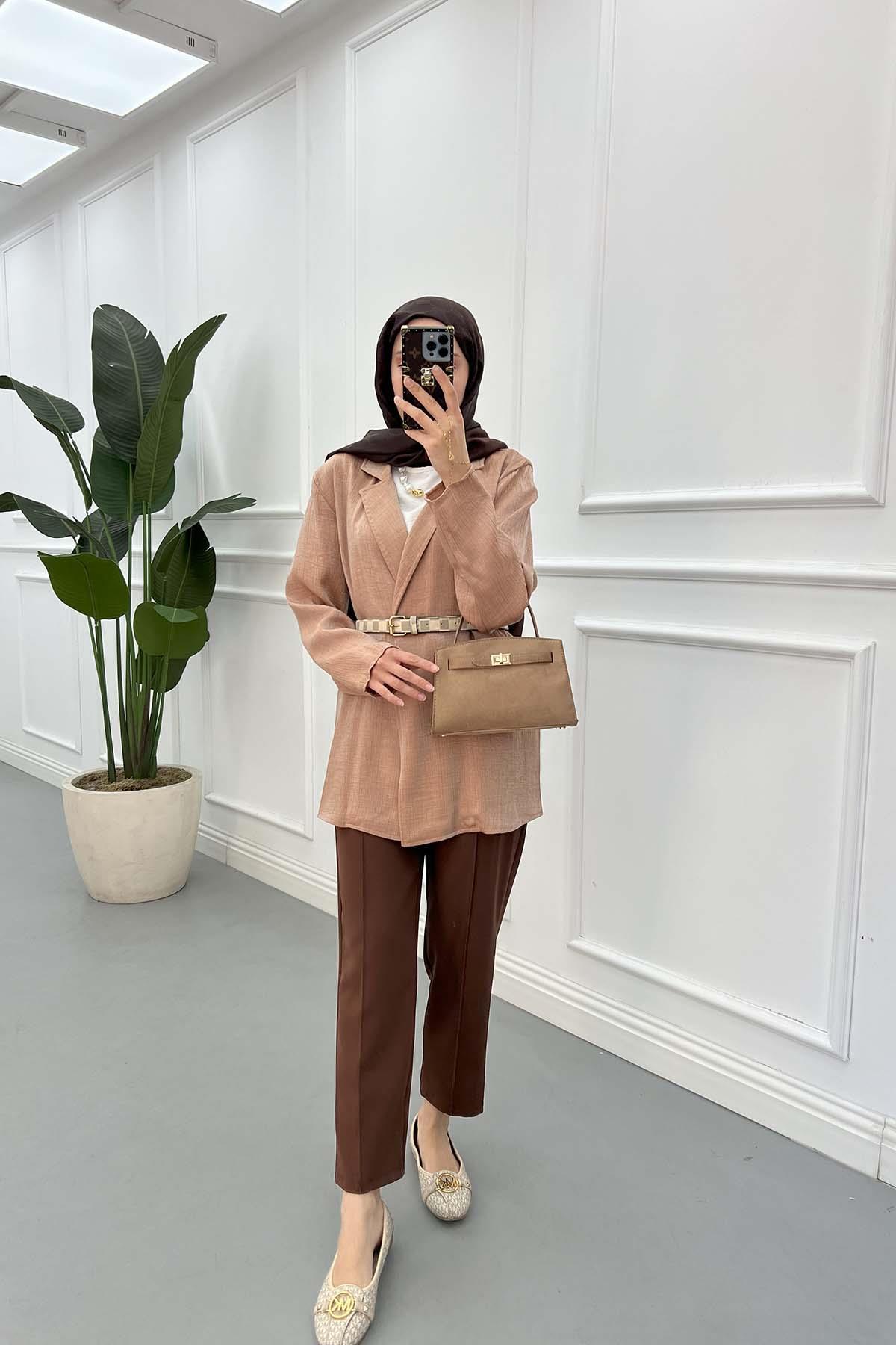 Sare Fashion Crinkle Summer Jacket Mink