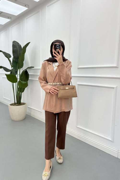 Sare Fashion Crinkle Summer Jacket Mink