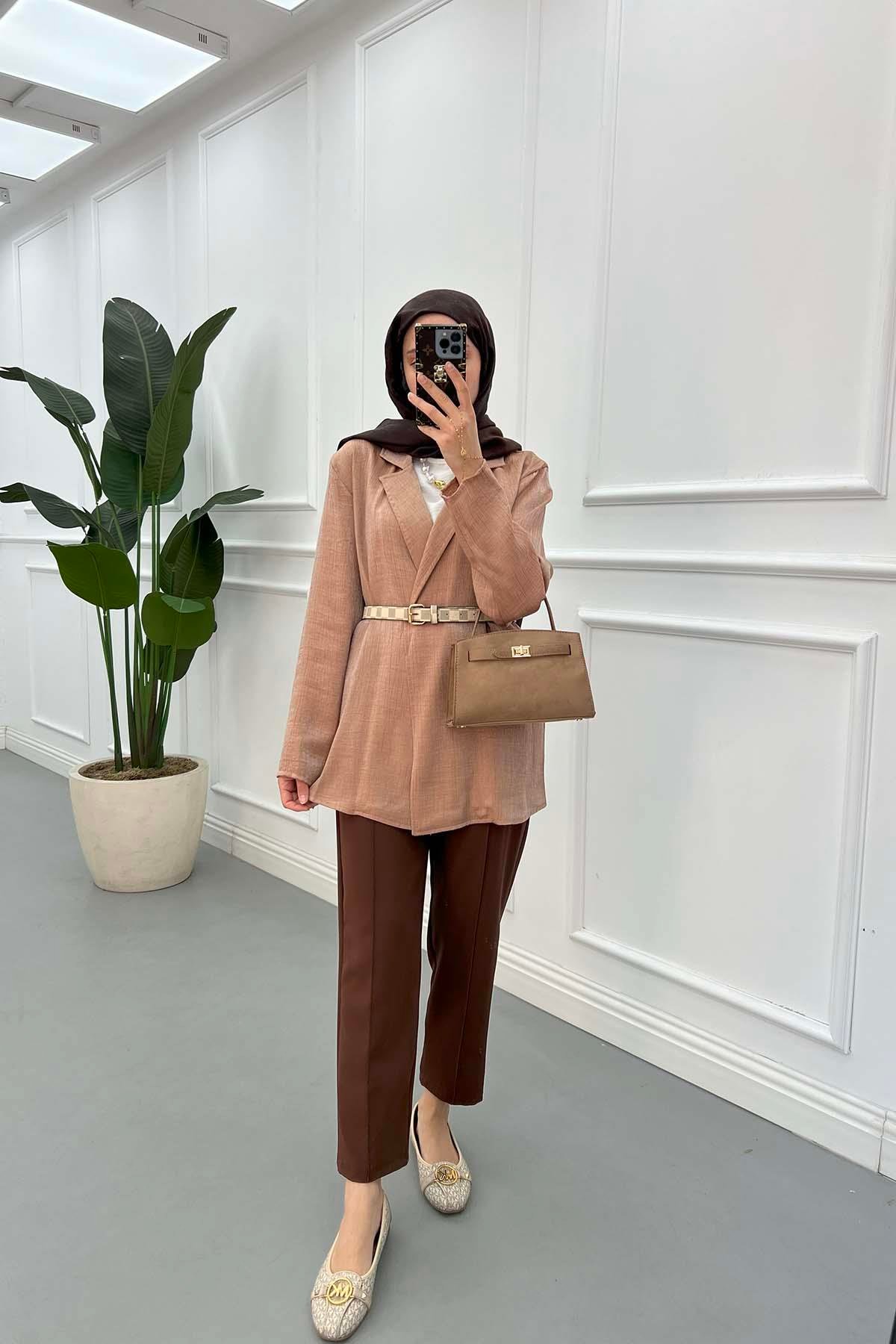 Sare Fashion Crinkle Summer Jacket Mink