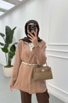 Sare Fashion Crinkle Summer Jacket Mink